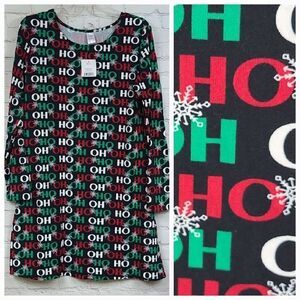 NWT Black HOHOHO Christmas Swing Tunic Dress Super Soft Holiday Juniors XL Santa
